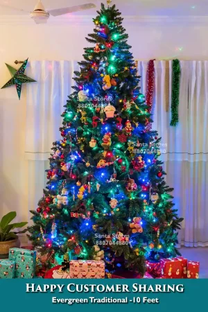 10 ft Evergreen Traditional Spruce Christmas Tree for Christmas decoration