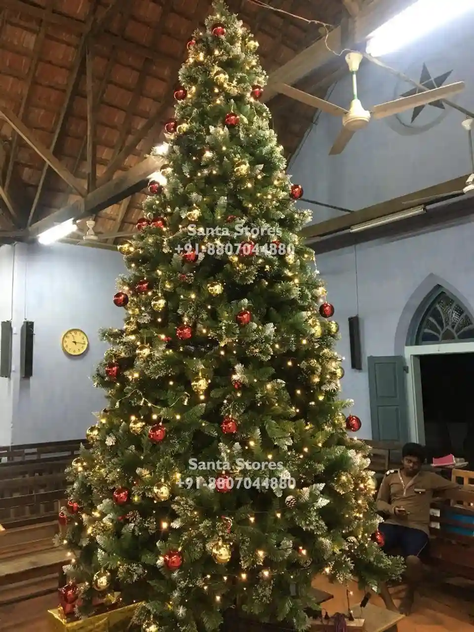 12 feet Venetian Noble Fir artificial Christmas tree with lush green branches for online purchase in India