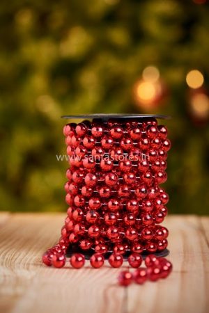 Metallic Red Beaded Tree Chain Large