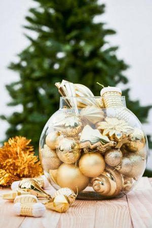HallMark Jumbo Gold Tree Ornaments Full Gift Set for Large Christmas Trees