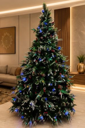 8ft Seasons artificial Christmas tree with built-in LED Christmas lights