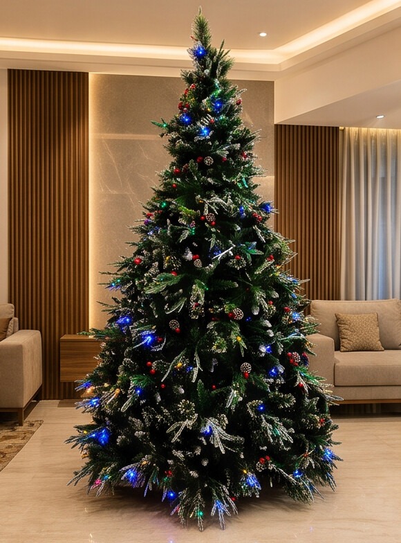 seasons-8ft-pre-lit-christmas-tree-warm-white-led-india.webp - Copy 8 feet pre-lit artificial Christmas tree available online in India