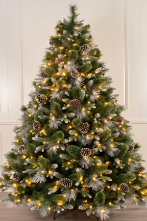 ALT Text: 6 feet Glenfrost pre-lit artificial Christmas tree with warm white yellow lights