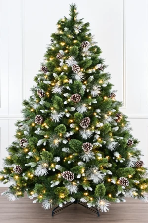 Glenfrost 7 feet artificial Christmas tree with warm white pre-lit lighting