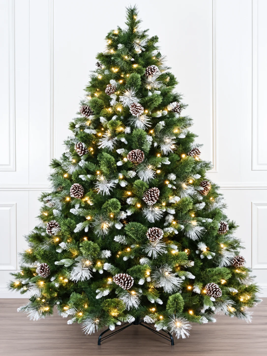 8 feet Glenfrost pre-lit artificial Christmas tree with warm white yellow lights