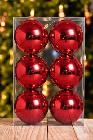 10 cm red Christmas baubles for elegant Christmas tree decoration
