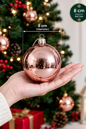 8 cm rose gold Christmas baubles and Christmas ornaments online