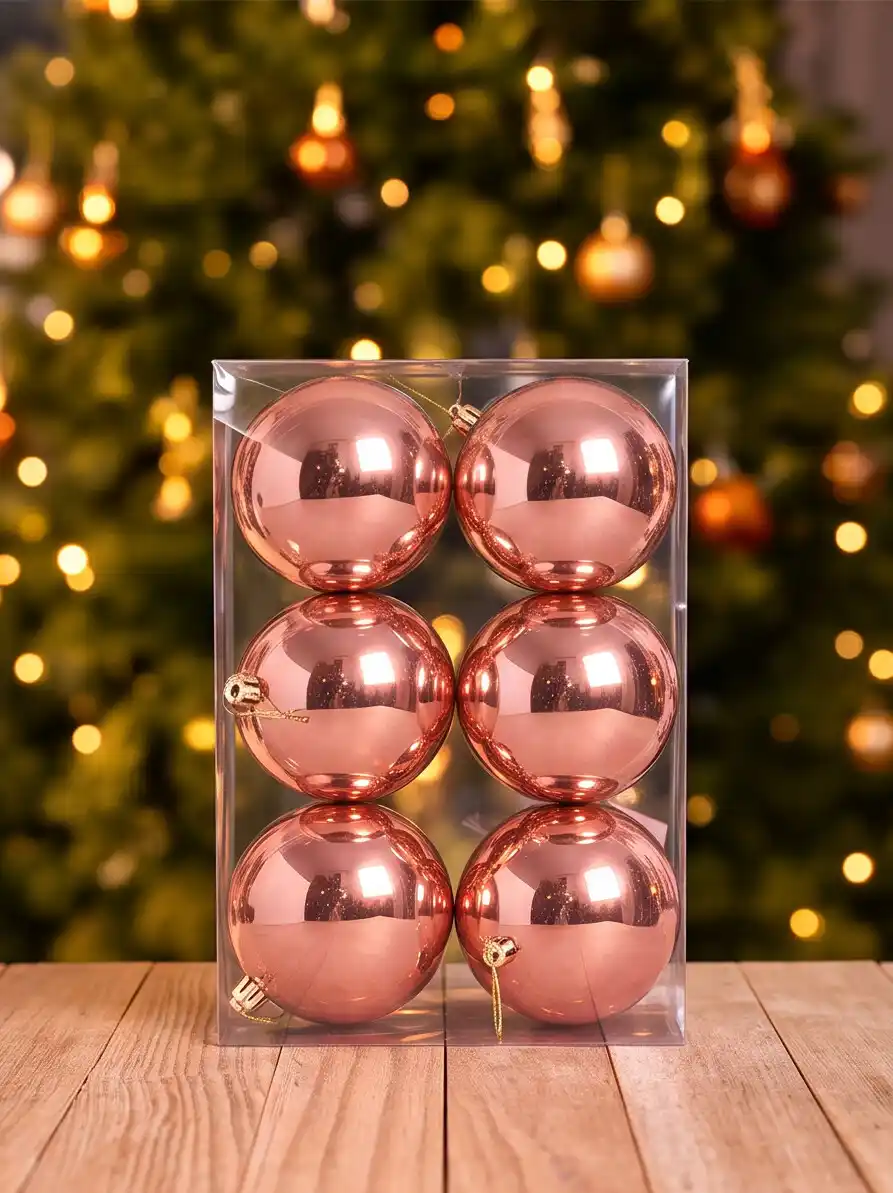 8 cm rose gold Christmas baubles and Christmas ornaments online